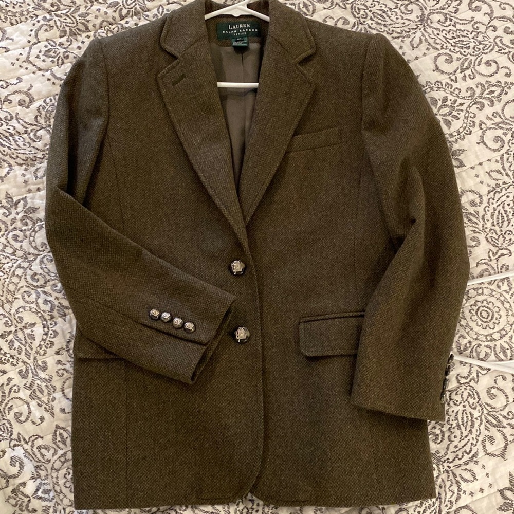 RALPH LAUREN VINTAGE WOOL TWEED BLAZER 8 P
